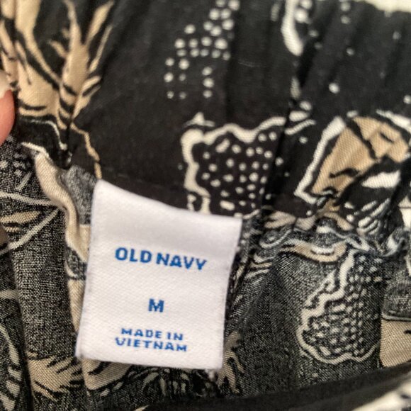 Old Navy A Line Midi Skirt Size Medium Black Floral - Picture 4 of 5